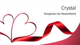  Presentation with white wedding - Cool new PPT theme with abstract 2 14 - red ribbons in shape backdrop and a white colored foreground