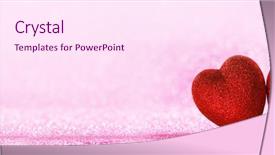  Presentation with red heart key - Presentation design featuring abstract 2 14 - two red glitter hearts background and a pink colored foreground