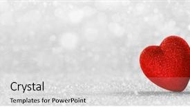  Presentation with wooden heart the slogan - Cool new PPT theme with abstract 2 14 - two red handmade wooden hearts backdrop and a light gray colored foreground