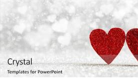  Presentation with hearts - Slide set enhanced with abstract 2 14 - two red hearts on silver background and a white colored foreground