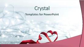  Presentation with glowing lights - Cool new PPT theme with abstract 2 14 - two ribbon hearts on glowing backdrop and a sky blue colored foreground