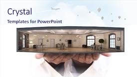  Presentation with dream - PPT theme enhanced with abstract 3d - realize your interior dream mixed background and a sky blue colored foreground