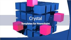  Presentation with blue and red - Audience pleasing presentation theme consisting of abstract 3d lines - red block coming backdrop and a ocean colored foreground