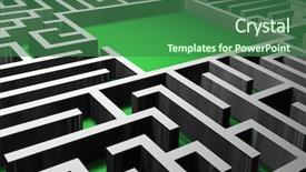  Presentation with 3d illustration abstract concept - Beautiful presentation design featuring abstract 3d maze render labyrinth backdrop and a ocean colored foreground