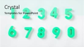  Presentation with white and green generic - Colorful slide set enhanced with abstract 8 - set of green numbers backdrop and a arctic colored foreground