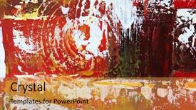  Presentation with abstract watercolor bubbles - Presentation design consisting of art deco green - abstract acryl painting background and a yellow colored foreground