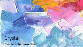  Presentation with abstract watercolor - Slides with abstract acrylic and watercolor painting background and a light blue colored foreground