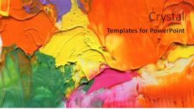  Presentation with abstract watercolor - Colorful slide deck enhanced with abstract-acrylic-and-watercolor-smear backdrop and a gold colored foreground