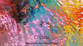  Presentation with watercolor color - Amazing PPT theme having abstract-acrylic-and-watercolor-smear backdrop and a coral colored foreground