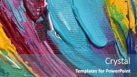  Presentation with abstract watercolor - Slide set consisting of abstract-acrylic-and-watercolor-smear background and a teal colored foreground