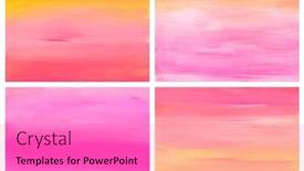  Presentation with watercolor color - PPT theme with abstract-acrylic-and-watercolor-smear background and a lilac colored foreground