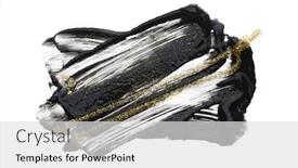  Presentation with brush stroke - Amazing theme having abstract-acrylic-black-color-smear backdrop and a light gray colored foreground