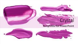  Presentation with brush stroke for google - Amazing PPT theme having abstract acrylic brush strokes collection backdrop and a lilac colored foreground