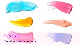  Presentation with brush stroke - Theme featuring abstract acrylic color brush stroke background and a lemonade colored foreground