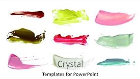  Presentation with stroke - Audience pleasing slide set consisting of abstract acrylic color brush stroke collection isolated on white background backdrop and a white colored foreground