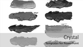  Presentation with brush - Slide deck featuring abstract acrylic gray brush strokes background and a light gray colored foreground