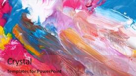  Presentation with abstract red - Beautiful theme featuring abstract acrylic hand painted background backdrop and a red colored foreground