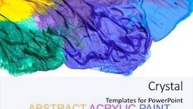  Presentation with abstract art - Slide deck featuring abstract acrylic painted background background and a light blue colored foreground