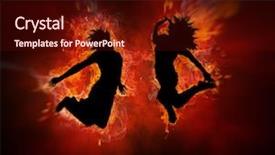  Presentation with flat earth on black - Cool new presentation theme with abstract adolescence - bright flamy symbol backdrop and a wine colored foreground