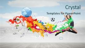  Presentation with green - Audience pleasing PPT theme consisting of abstract adolescence - young woman dancer in green backdrop and a  colored foreground