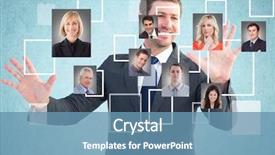  Presentation with abstract animation - Presentation theme having abstract animation - digital composite of happy businessman background and a teal colored foreground