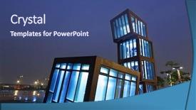  Presentation with architecture - Colorful PPT layouts enhanced with abstract architecture at night backdrop and a ocean colored foreground