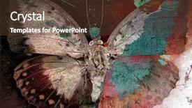  Presentation with butterfly - Audience pleasing presentation theme consisting of abstract art - butterfly grunge image backdrop and a tawny brown colored foreground