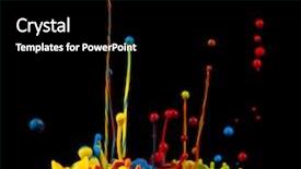  Presentation with paint art - Beautiful presentation theme featuring abstract art - colorful paint splashing isolated backdrop and a black colored foreground