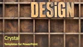  Presentation with wood type design - Beautiful PPT layouts featuring abstract art - design word in vintage letterpress backdrop and a tawny brown colored foreground