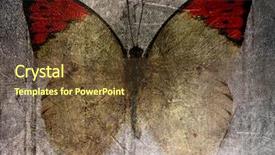  Presentation with butterfly - Audience pleasing PPT theme consisting of abstract art - grunge butterfly background backdrop and a tawny brown colored foreground