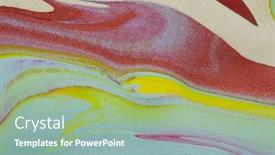  Presentation with paint art - Beautiful PPT theme featuring abstract-art-background-fragment backdrop and a mint green colored foreground