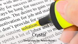  Presentation with article - Colorful PPT theme enhanced with abstract article - hand with highlighter and word backdrop and a light gray colored foreground