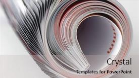  Presentation with article - Slides having abstract article - magazine roll on white background background and a light gray colored foreground