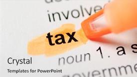  Presentation with tax abstract - PPT theme with abstract article - orange marker on tax word background and a white colored foreground
