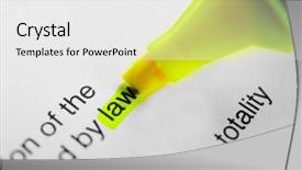  Presentation with law - PPT theme enhanced with abstract article - word law highlighted background and a white colored foreground