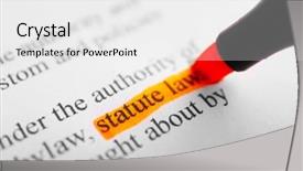  Presentation with article - Audience pleasing slides consisting of abstract article - words statue law highlighted backdrop and a white colored foreground