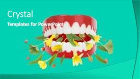  Presentation with artificial teeth - Slide deck having abstract-artificial-teeth-jaws-item background and a light gray colored foreground