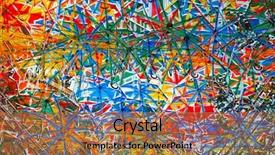  Presentation with artistic - Slide deck enhanced with abstract artistic glitch color umbrellas background and a coral colored foreground