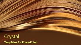  Presentation with abstract wave - Beautiful slides featuring abstract-backgound-gold-paper-wave backdrop and a tawny brown colored foreground