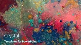  Presentation with abstract water color - Amazing slide set having abstract-background-blot-painting-marble backdrop and a ocean colored foreground