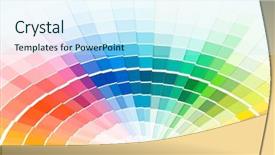  Presentation with abstract orange color wave design - Cool new slides with abstract background from color guide backdrop and a sky blue colored foreground