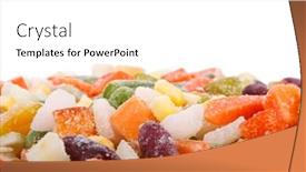  Presentation with frozen vegetables - Amazing PPT theme having abstract background from fresh frozen vegetables close up backdrop and a white colored foreground
