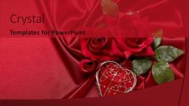  Presentation with roses satin - Amazing slides having abstract-background-from-red-silk backdrop and a crimson colored foreground