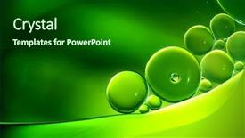  Presentation with green abstract - Audience pleasing slide deck consisting of abstract background green oil droplets backdrop and a forest green colored foreground