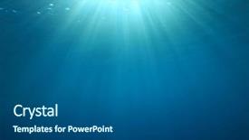  Presentation with ocean surface - PPT theme consisting of abstract background image of sunburst background and a dark gray colored foreground