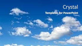  Presentation with light abstract - Presentation design having abstract background of beautiful curly and sparse clouds like whitecaps over light bright blue sky in sunny spring clear day background and a ocean colored foreground