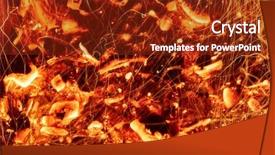  Presentation with coal burning power plant - Presentation featuring abstract background of burning coals background and a  colored foreground