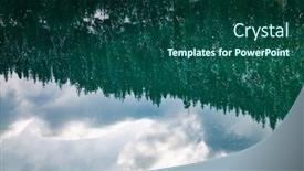  Presentation with green lake - PPT layouts with abstract-background-of-green-firs background and a ocean colored foreground