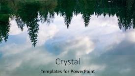  Presentation with green lake - Presentation theme featuring abstract-background-of-green-firs background and a light gray colored foreground