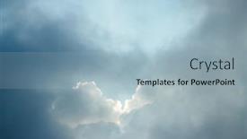  Presentation with clouds - Slide set with abstract-background-of-hearth-shaped background and a light blue colored foreground